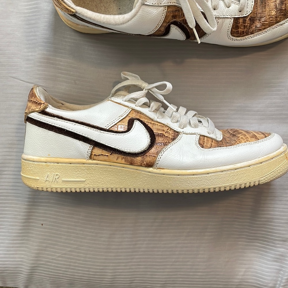 Vintage Nike Air Force One customized with faux gator skin size 10.5